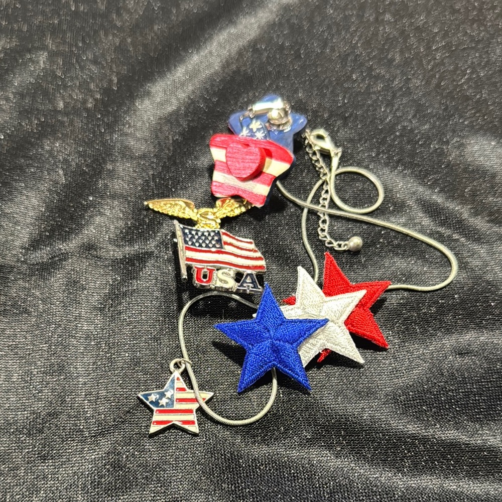 Patriotic Star and Flag Jewelry Set